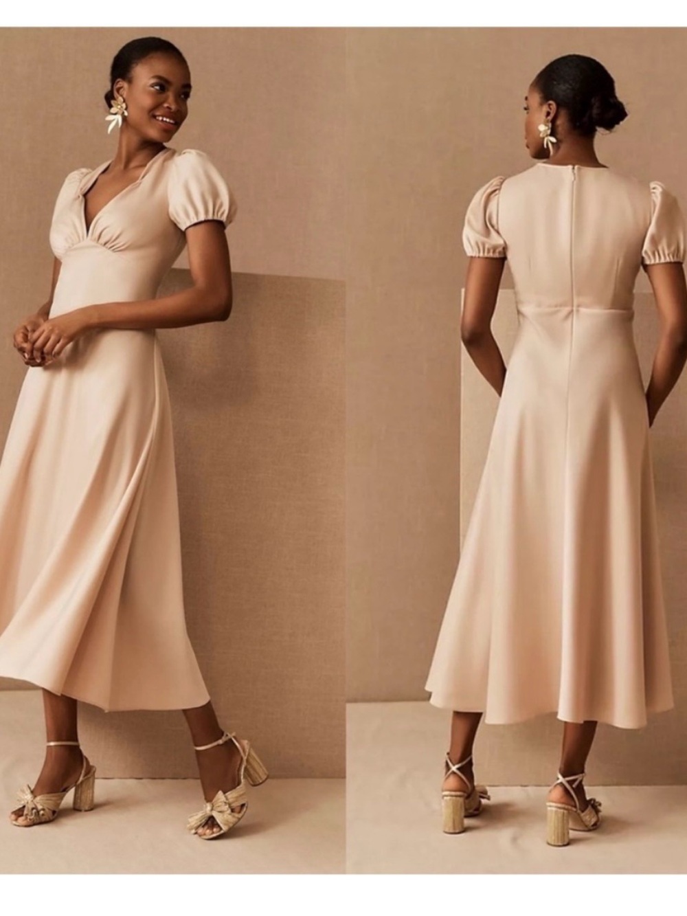 BHLDN Shelley Satin Midi Dress